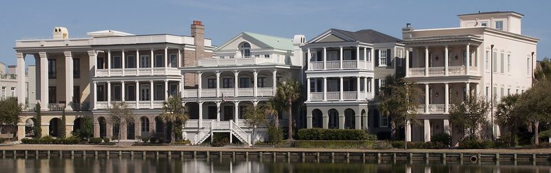 New Urbanist Charleston-style houses and porches in I'On Mount Pleasant