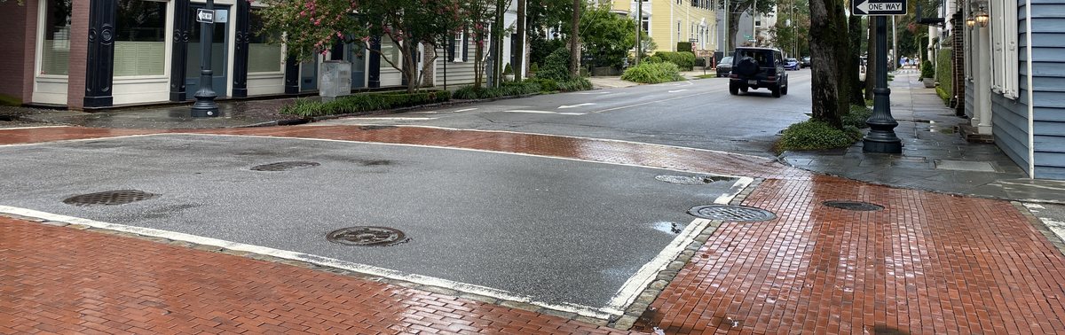The King Street and Broad Street intersection in downtown Charleston SC