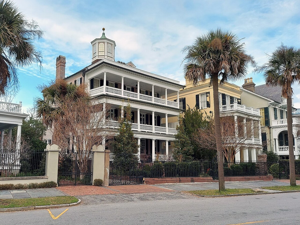 Historic mansions along the Battery beside White Point Garden in Charleston