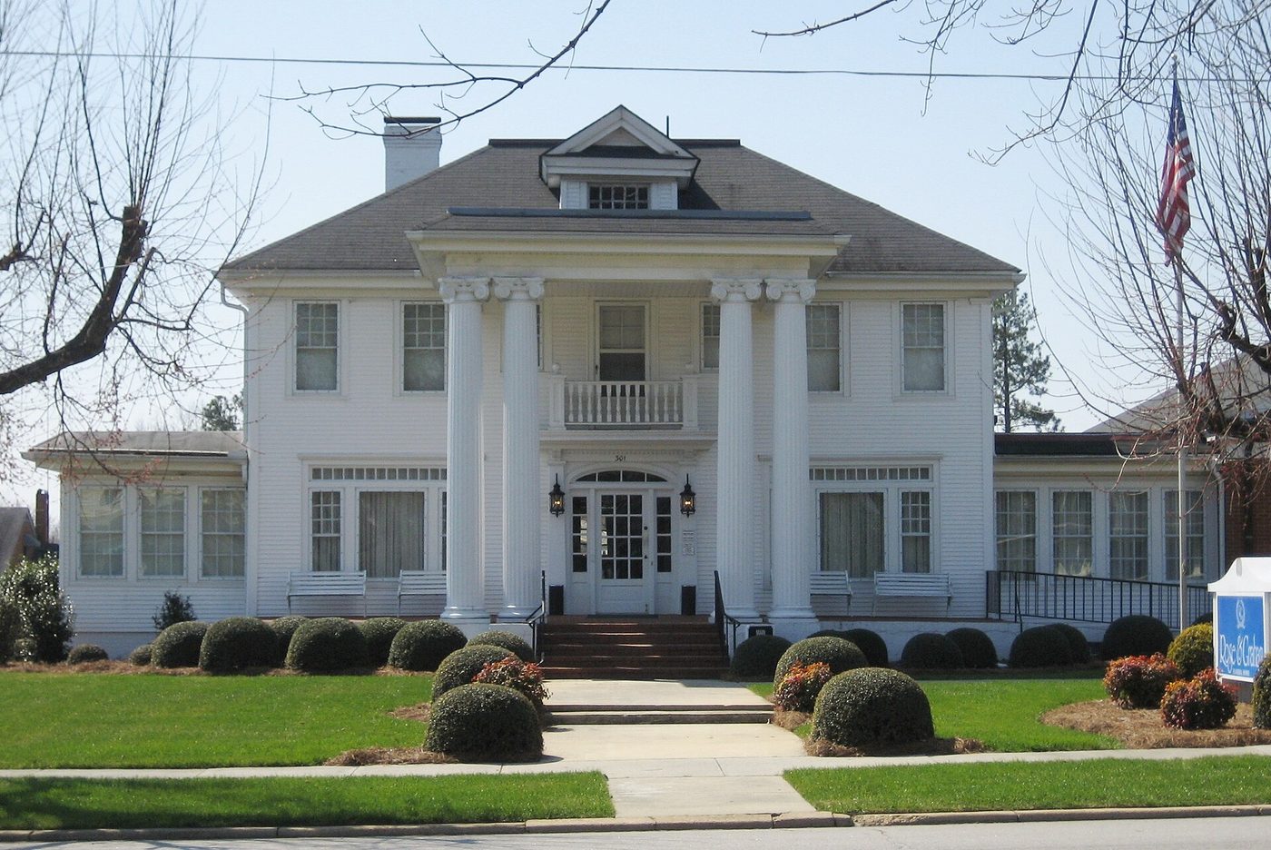 Standing Sears Magnolia kit house in Benson, North Carolina, with two-story portico and four columns