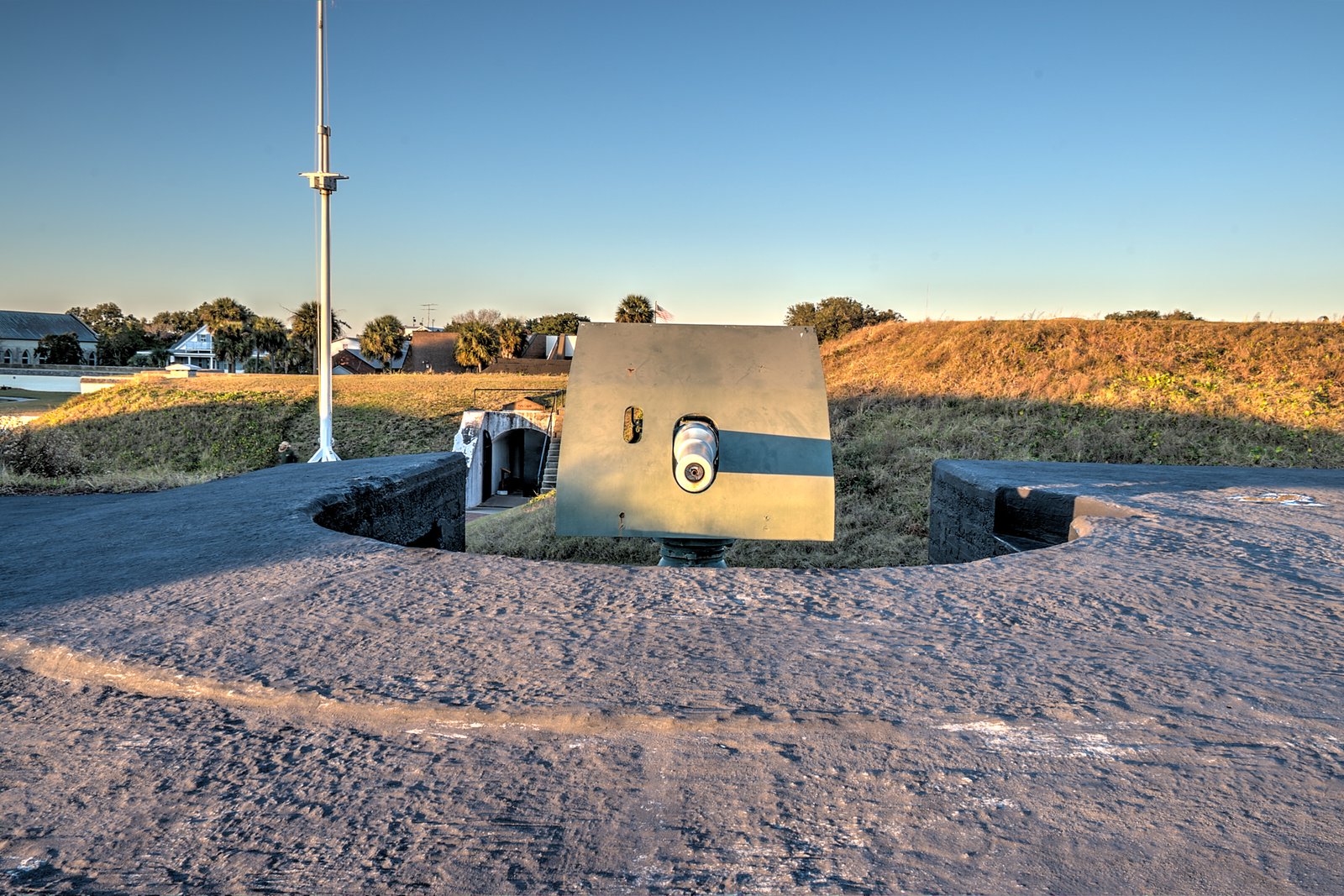 Historic coastal defense battery at Fort Moultrie on Sullivan's Island